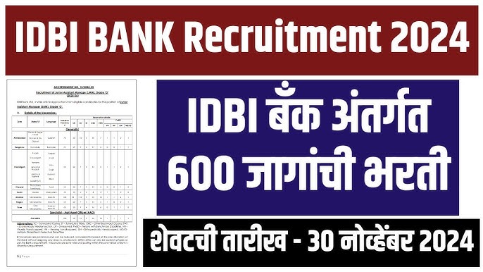 IDBI Bank JAM Bharti 2024