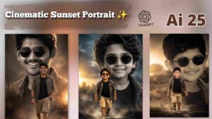 Cinematic Sunset Portrait Prompt